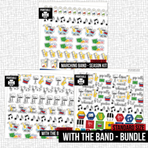 PRINTABLE |  With the Band  - Standard Size Planner Sticker Kit Bundle