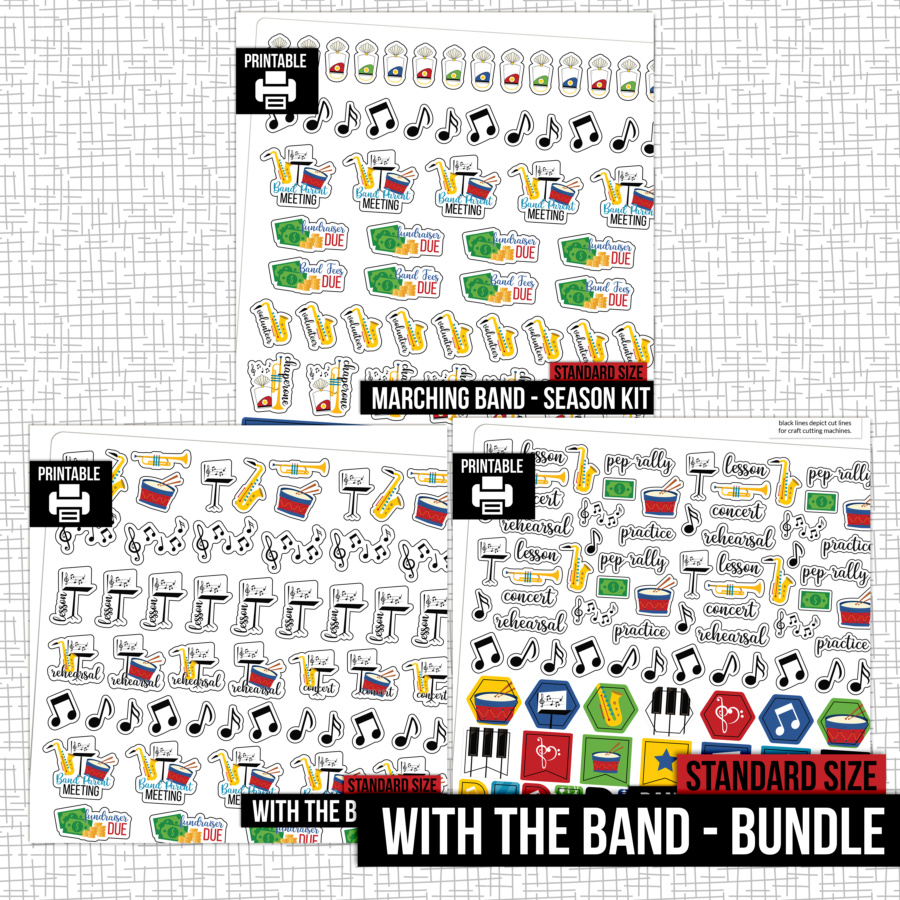 PRINTABLE |  With the Band  - Standard Size Planner Sticker Kit Bundle