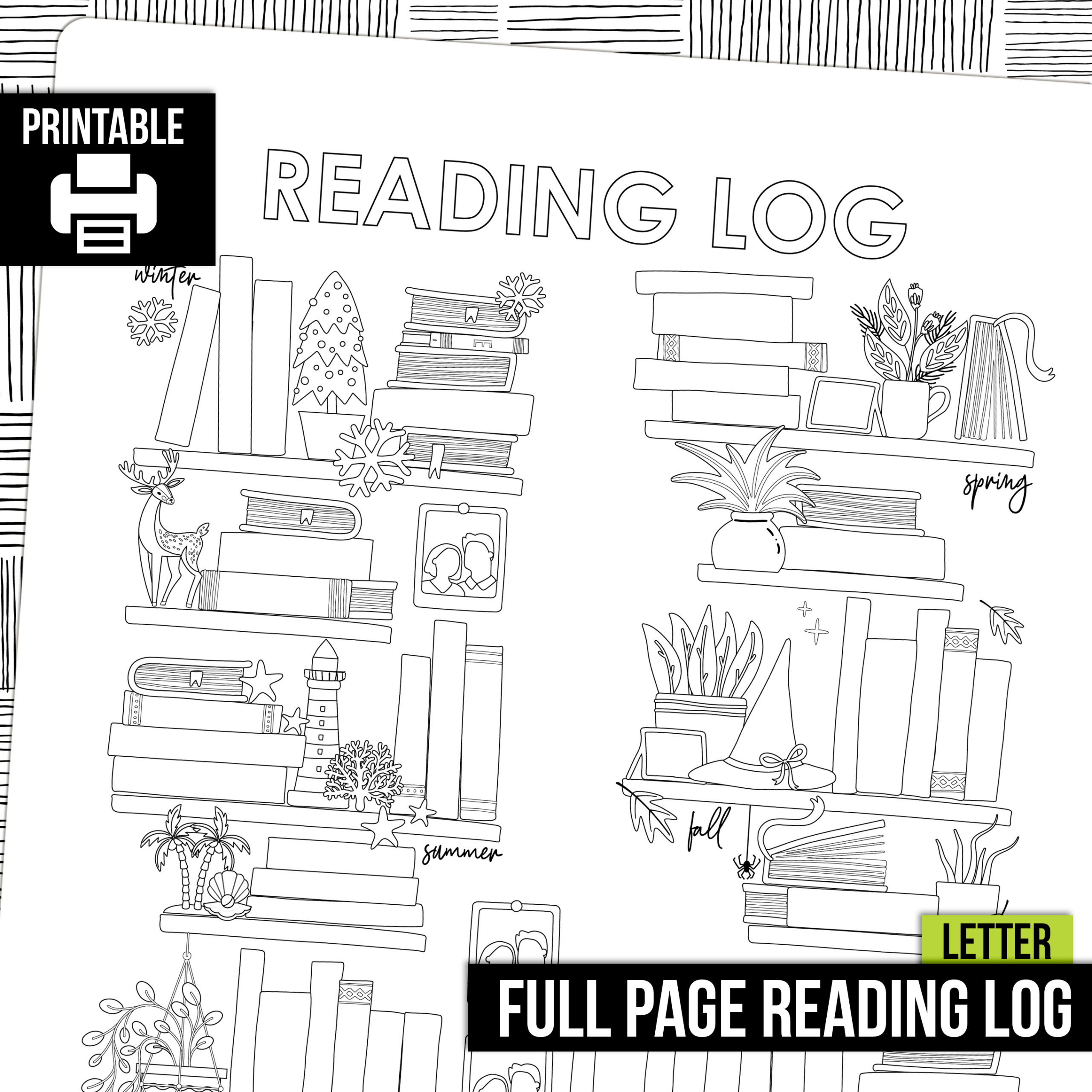 PRINTABLE Reading Log Planner Insert, MAY PAPER CO.