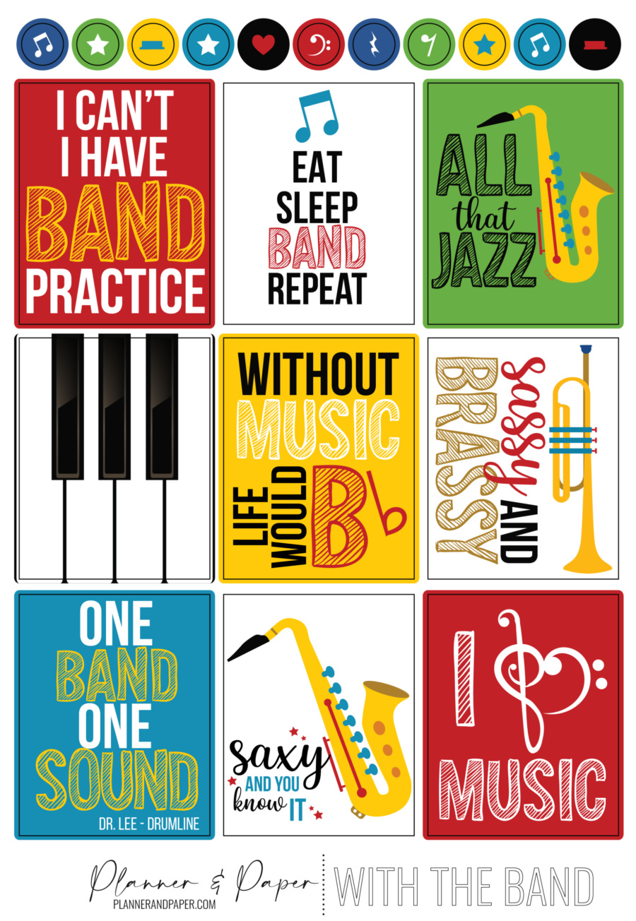 PRINTABLE |  With the Band - Standard Size Planner Sticker Kit - Image 3
