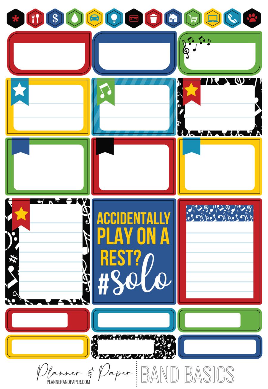 PRINTABLE |  Band Planner Basics - Standard Size Planner Sticker Kit - Image 3