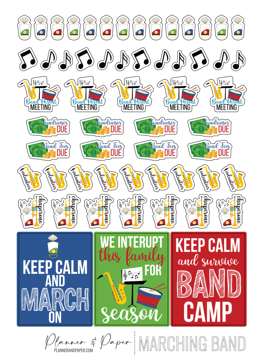 PRINTABLE |  Marching Band - Standard Size Planner Sticker Kit - Image 3