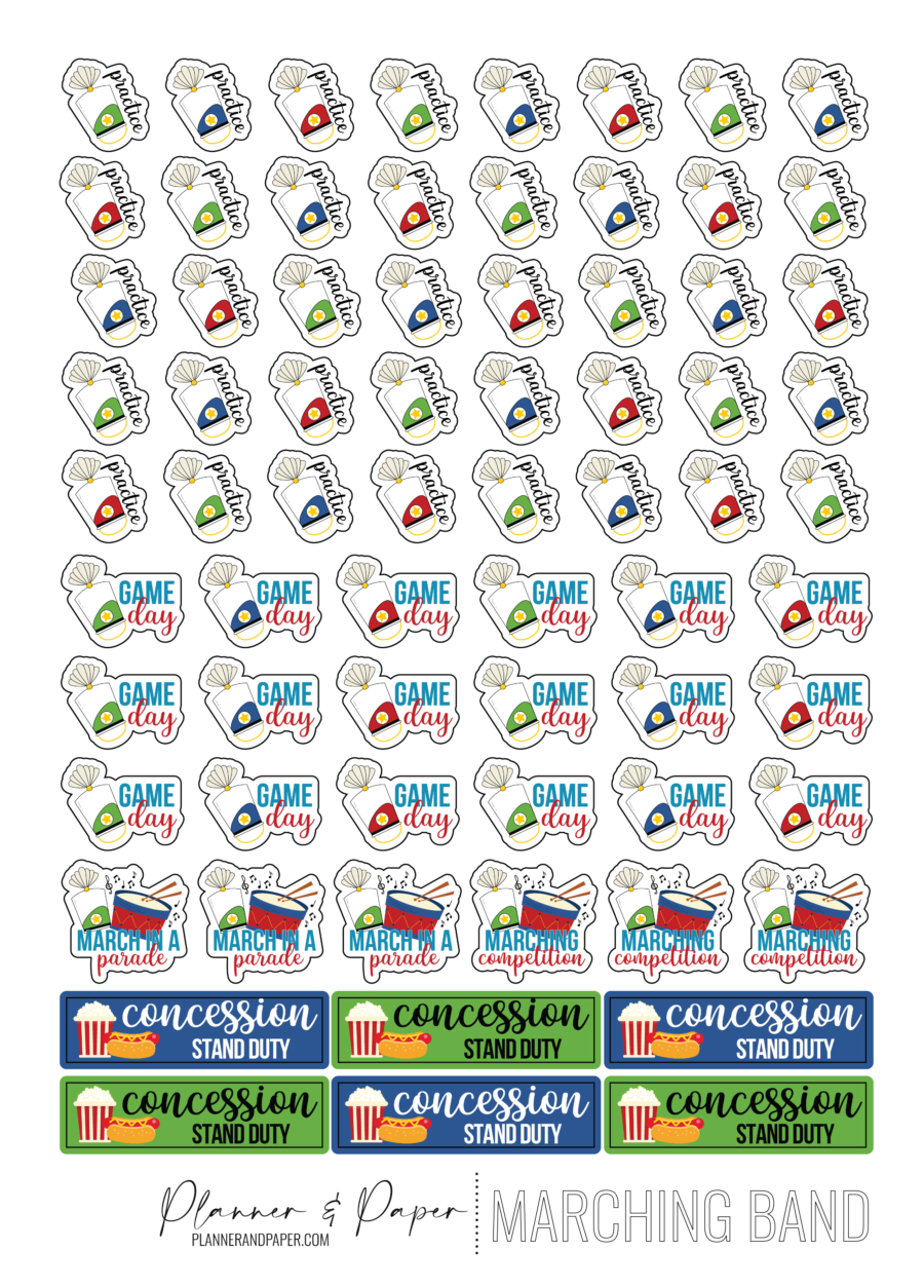 PRINTABLE |  Marching Band - Standard Size Planner Sticker Kit - Image 2